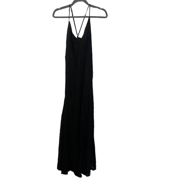 Lulu’s Black Lace Maxi High Side Slit Dress Size Large - Picture 3 of 9